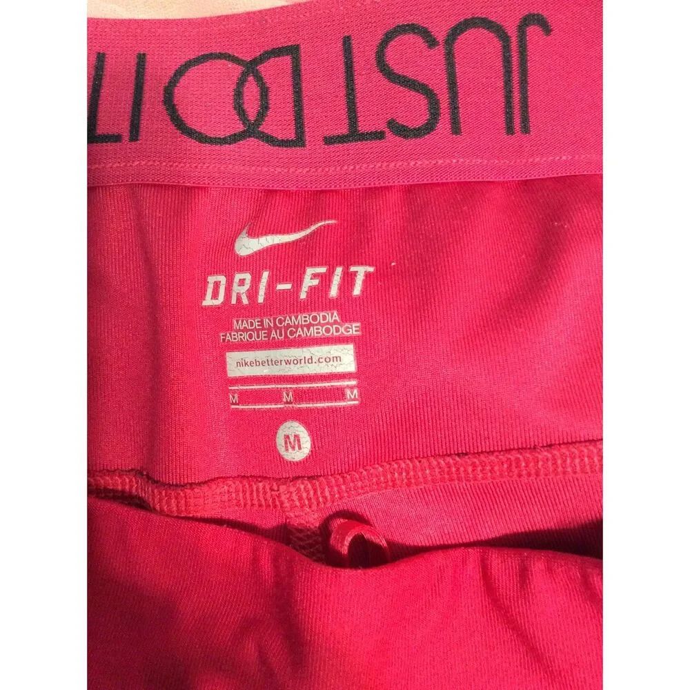 Nike Dri Fit Leggings Medium M Pink Black Capri